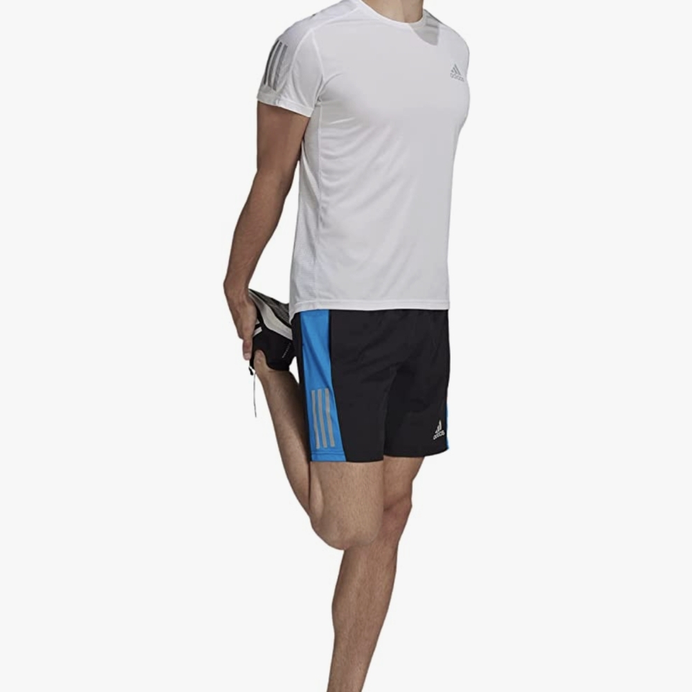 Adidas Men's Own the run shorts in Black/Blue Rush/Reflective Silver color - NWT